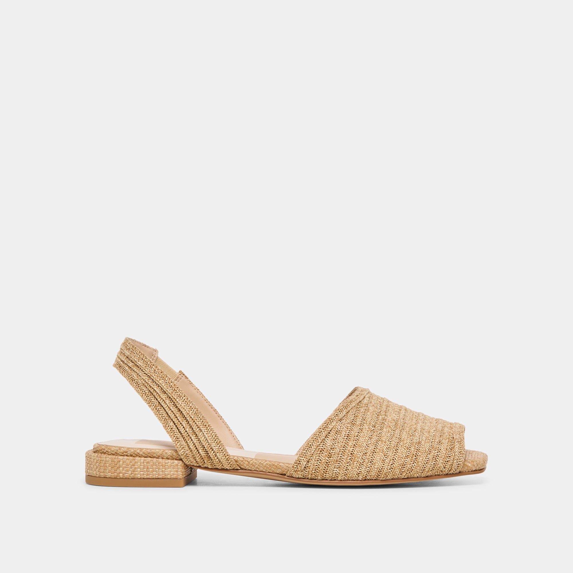 MARZY Natural Raffia Slingback Peep-Toe Sandals | Dolce Vita