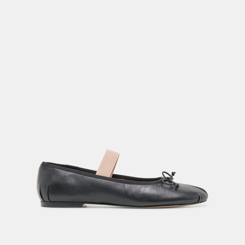 MAYVIS BALLET FLATS BLACK LEATHER