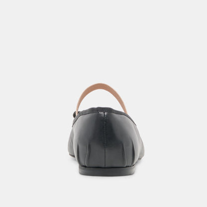 MAYVIS BALLET FLATS BLACK LEATHER