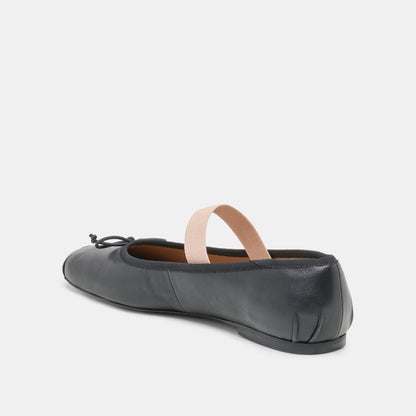 MAYVIS BALLET FLATS BLACK LEATHER