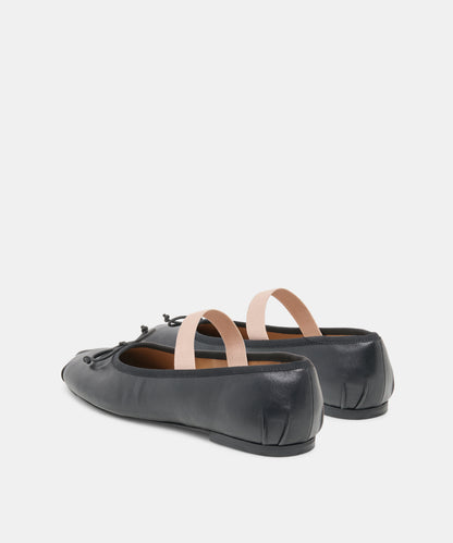 MAYVIS BALLET FLATS BLACK LEATHER