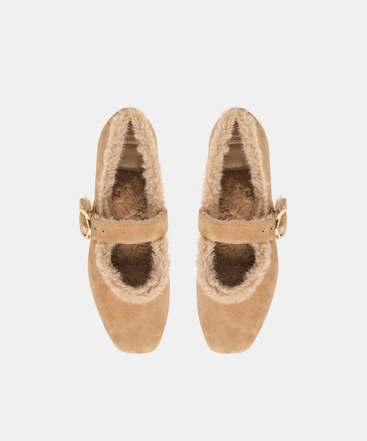 MELLA PLUSH BALLET FLATS LT BROWN SUEDE - view 3
