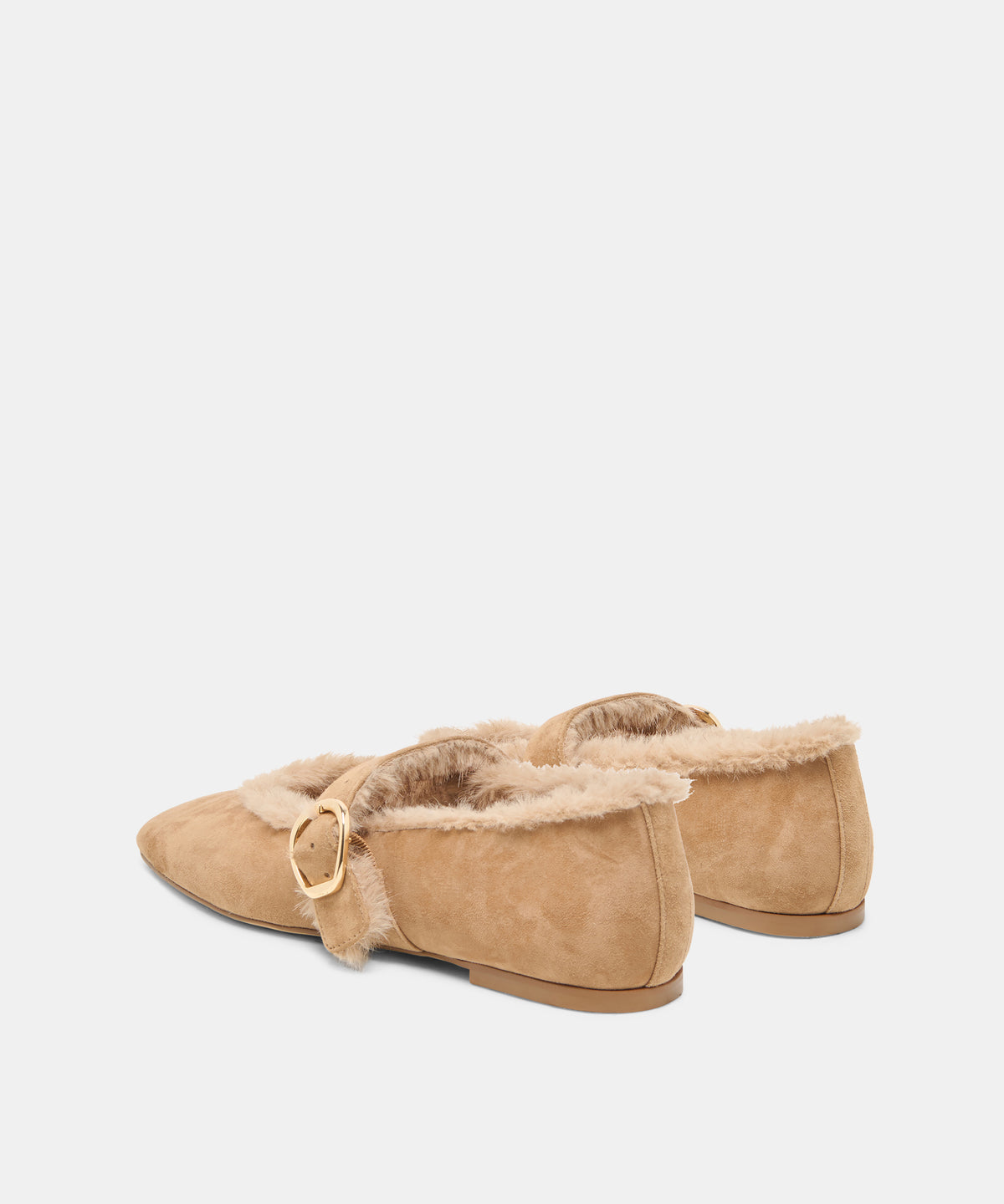 MELLA PLUSH BALLET FLATS LT BROWN SUEDE - view 4
