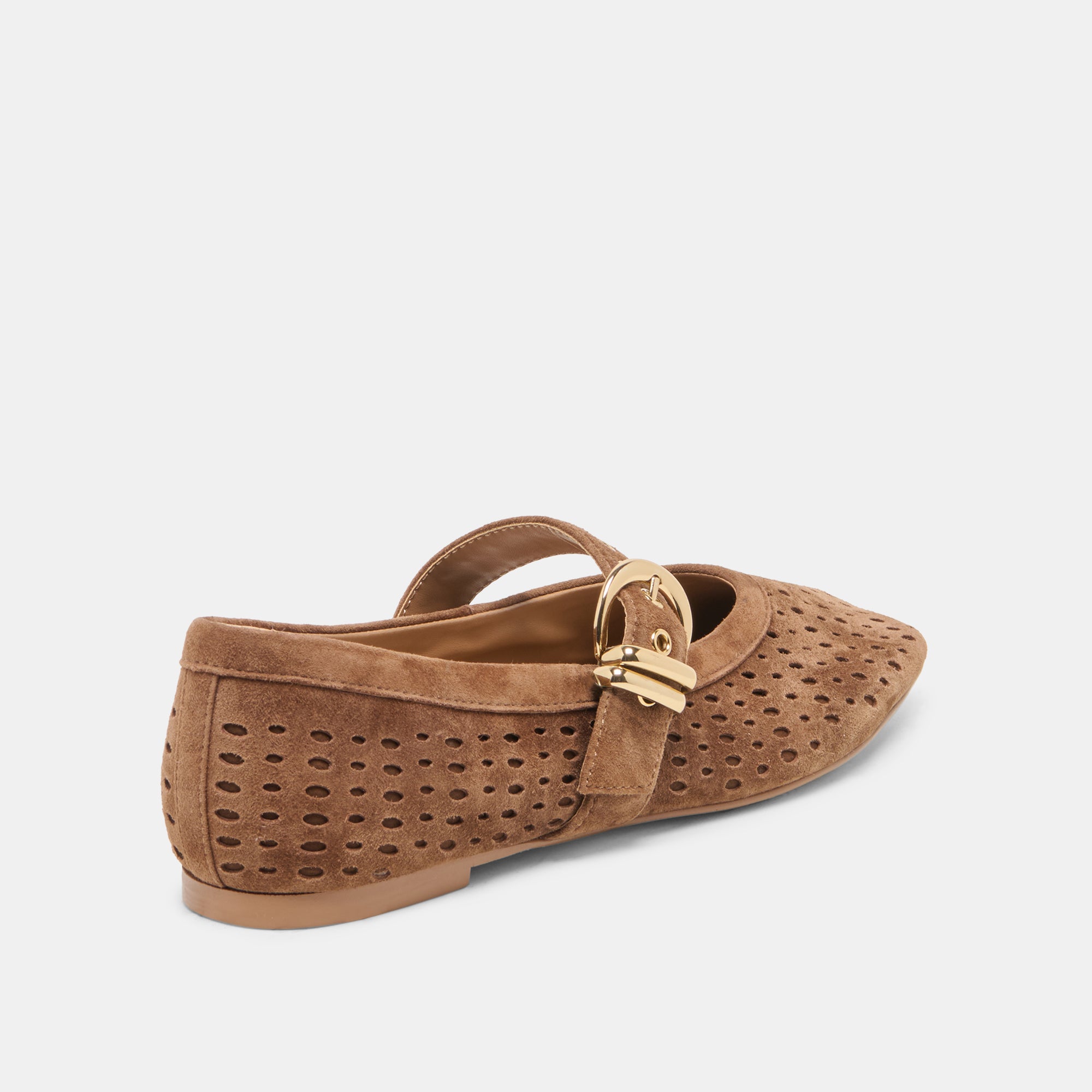 MIKELA BALLET FLATS COCOA PERFORATED SUEDE - view 3