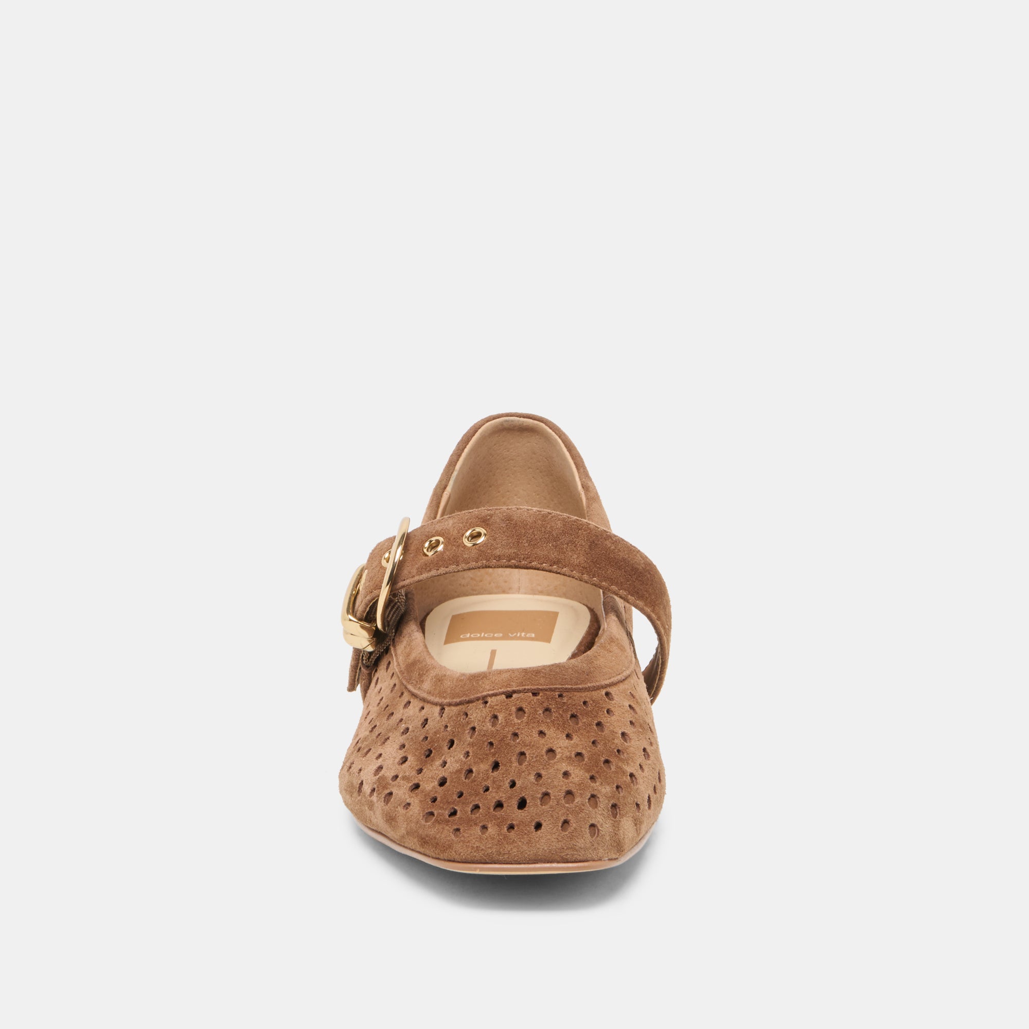 MIKELA BALLET FLATS COCOA PERFORATED SUEDE - view 6