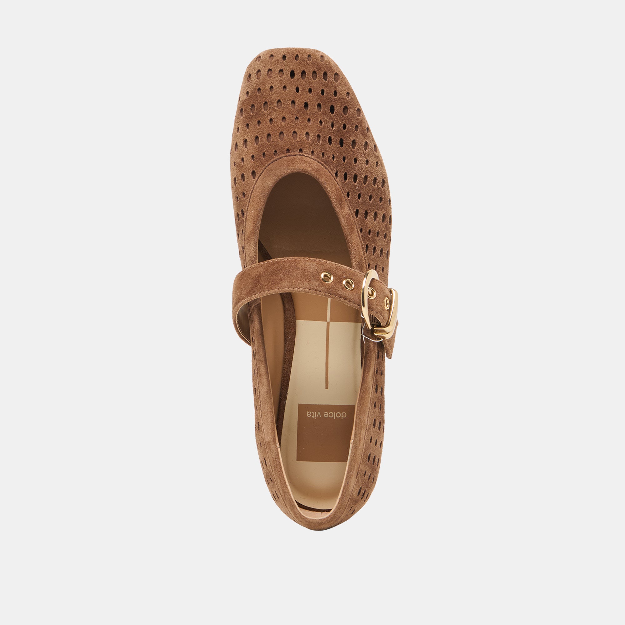 MIKELA BALLET FLATS COCOA PERFORATED SUEDE - view 8