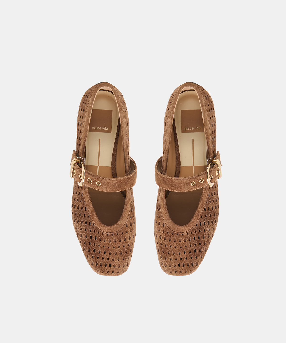 MIKELA BALLET FLATS COCOA PERFORATED SUEDE - view 3