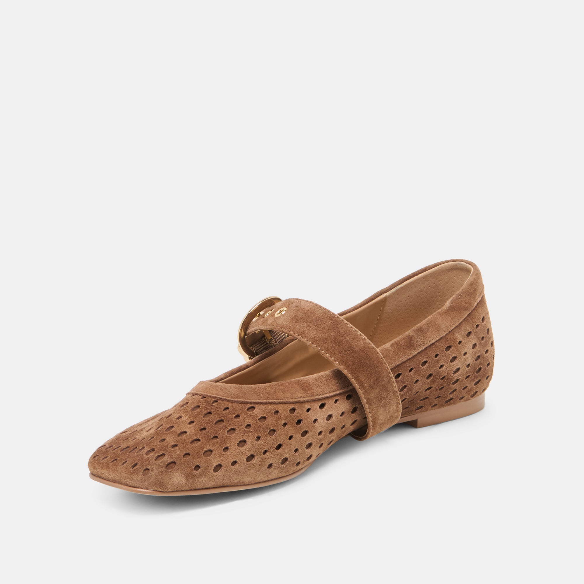 MIKELA BALLET FLATS COCOA PERFORATED SUEDE - view 4