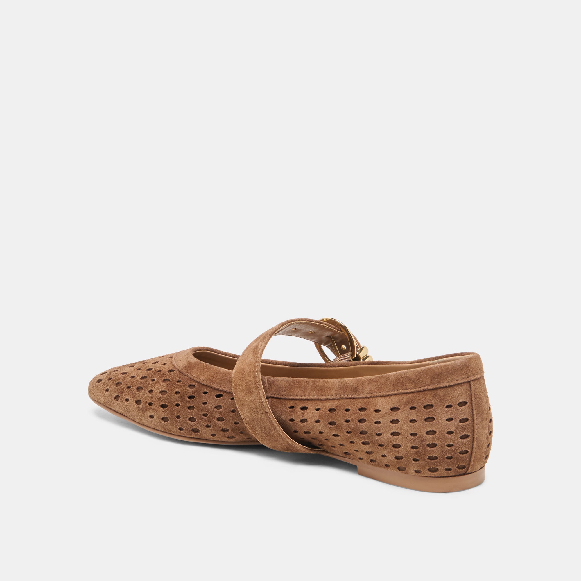MIKELA BALLET FLATS COCOA PERFORATED SUEDE - view 5