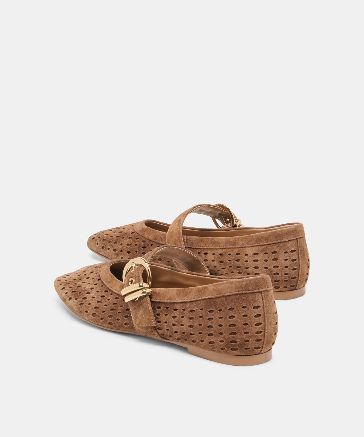 MIKELA BALLET FLATS COCOA PERFORATED SUEDE - view 5