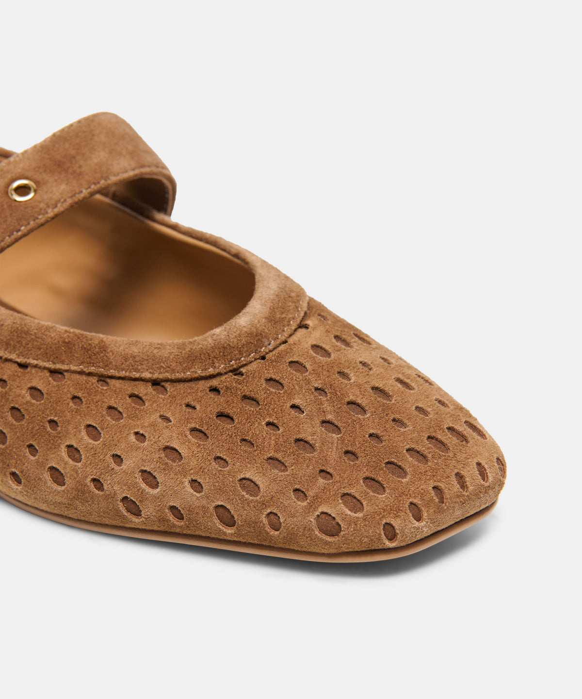 MIKELA BALLET FLATS COCOA PERFORATED SUEDE - view 6
