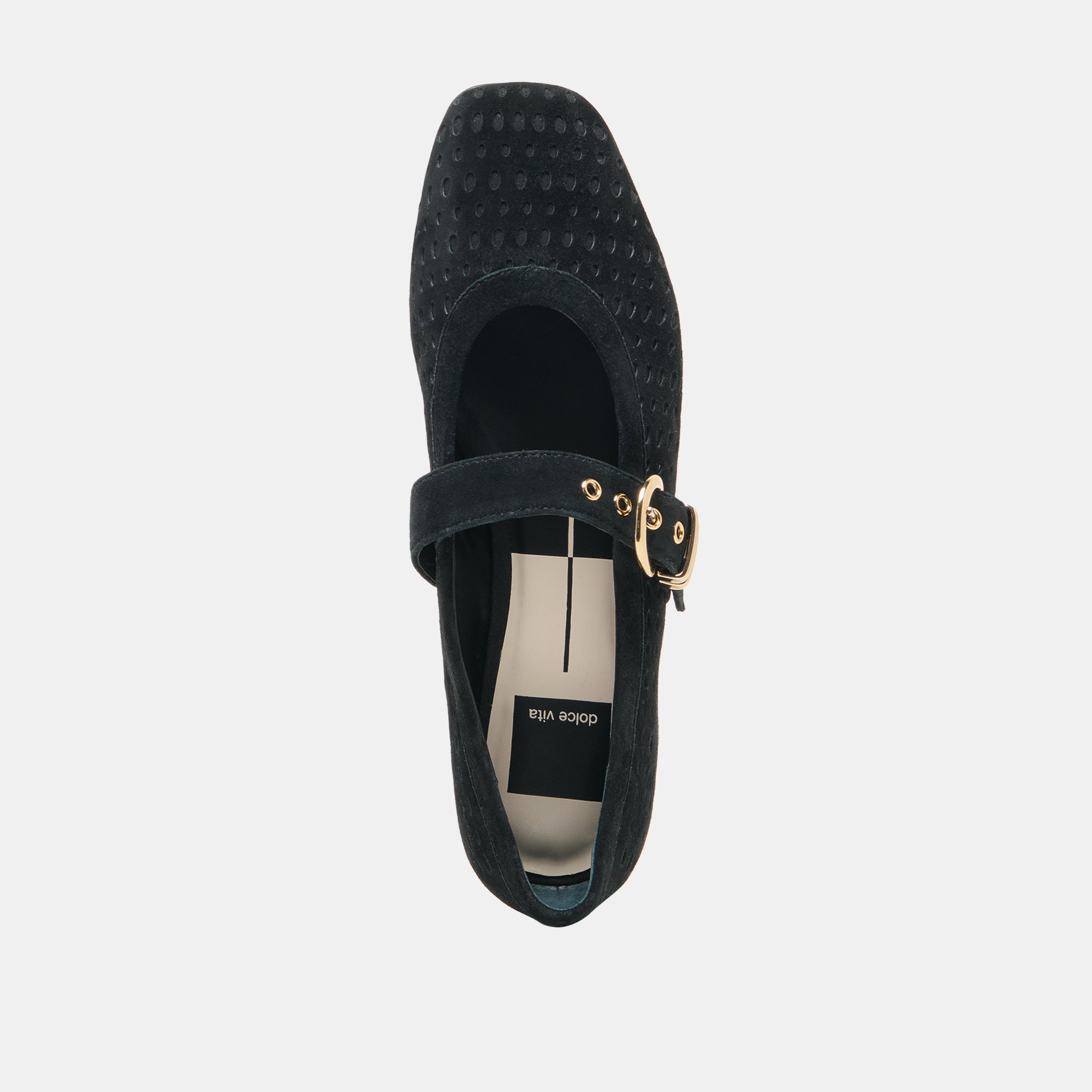 MIKELA BALLET FLATS ONYX PERFORATED SUEDE - view 8