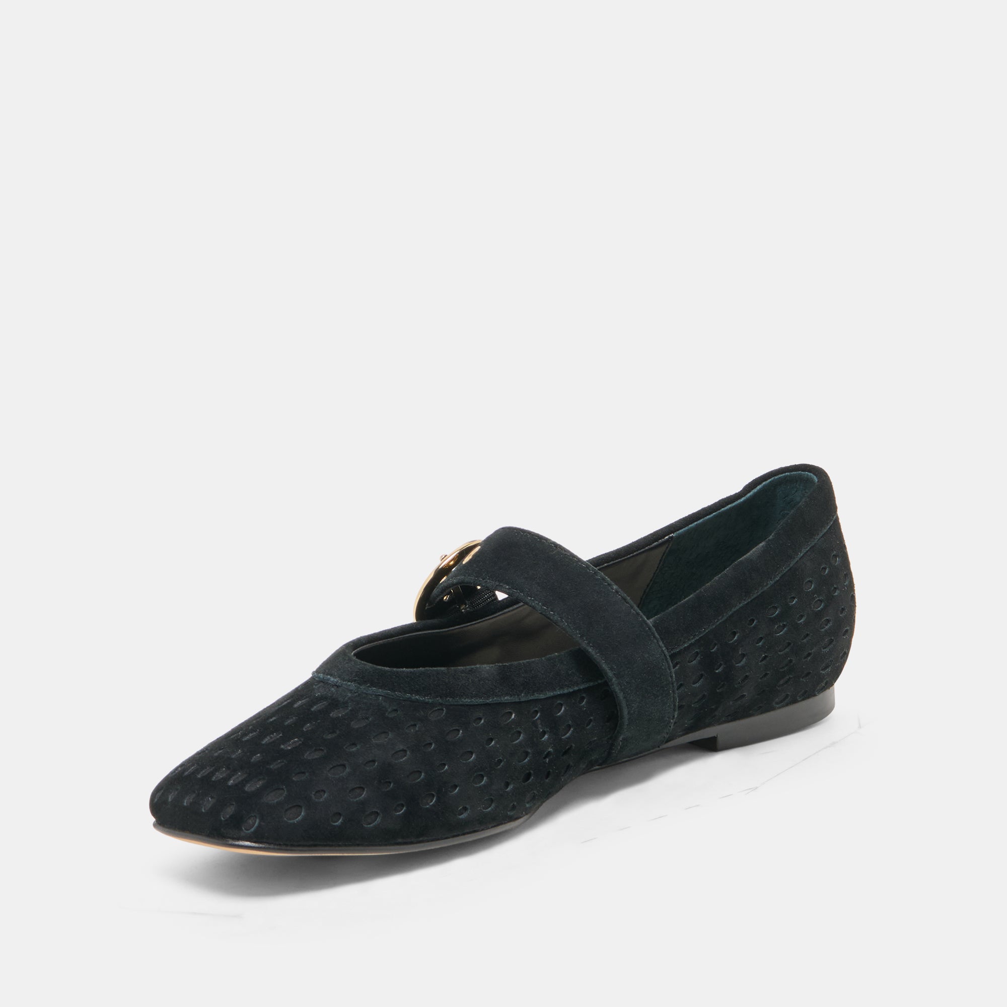 MIKELA BALLET FLATS ONYX PERFORATED SUEDE - view 4