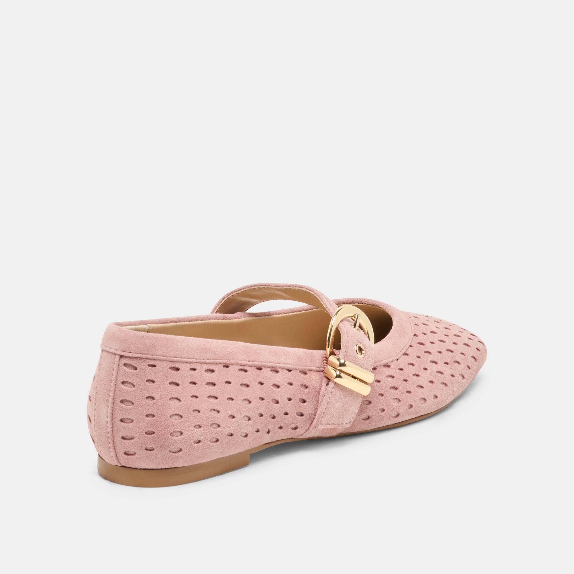 MIKELA BALLET FLATS PINK PERFORATED SUEDE - view 3