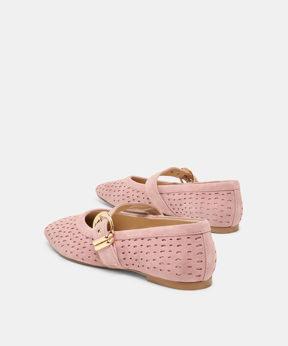 MIKELA BALLET FLATS PINK PERFORATED SUEDE - view 4
