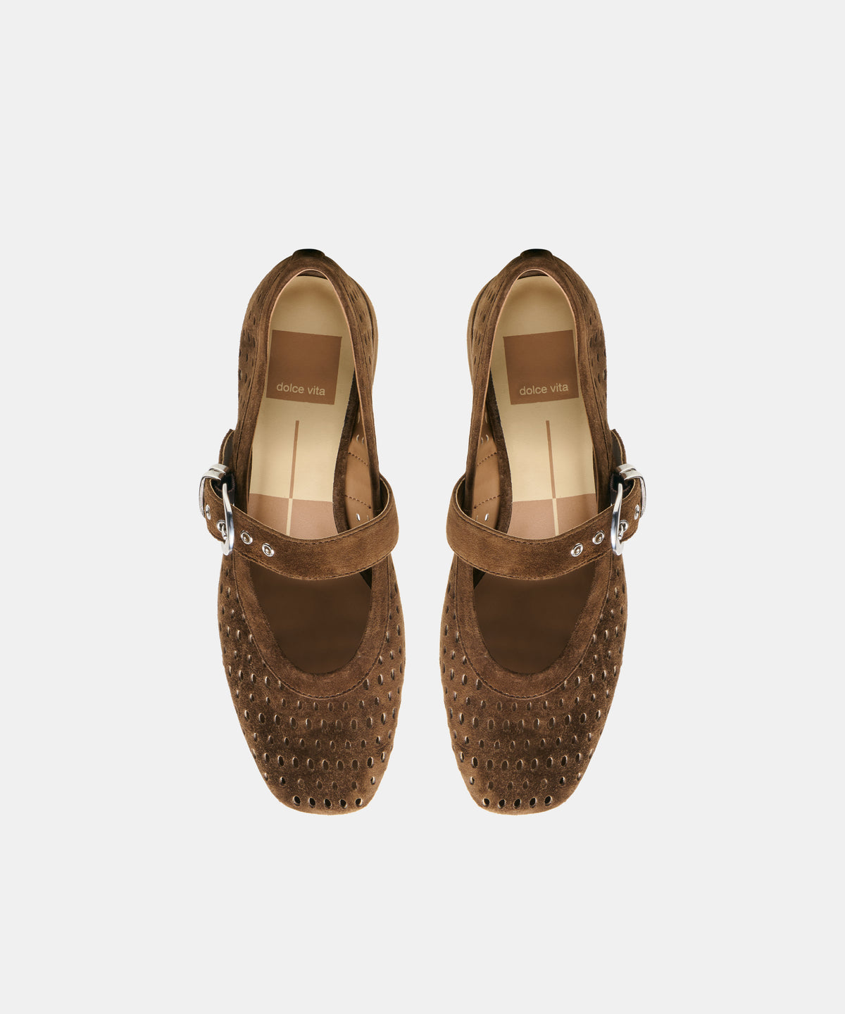 MIKEL MID HEELS CHESTNUT PERFORATED SUEDE - view 3