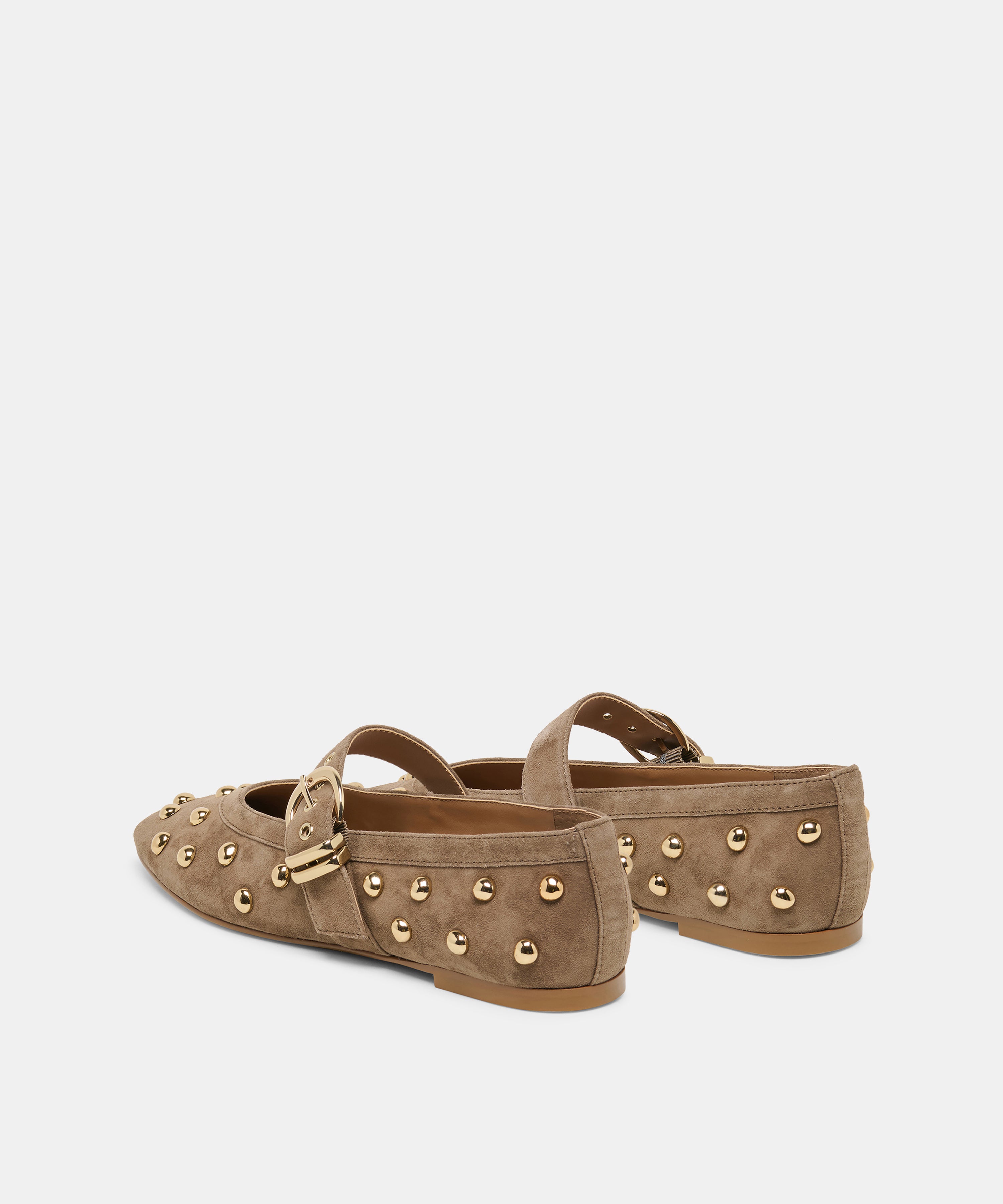 MIKEL STUD BALLET FLATS OLIVE SUEDE - view 5