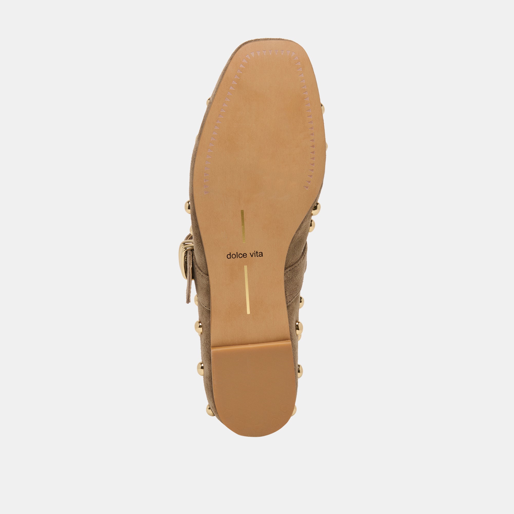 MIKEL STUD BALLET FLATS OLIVE SUEDE