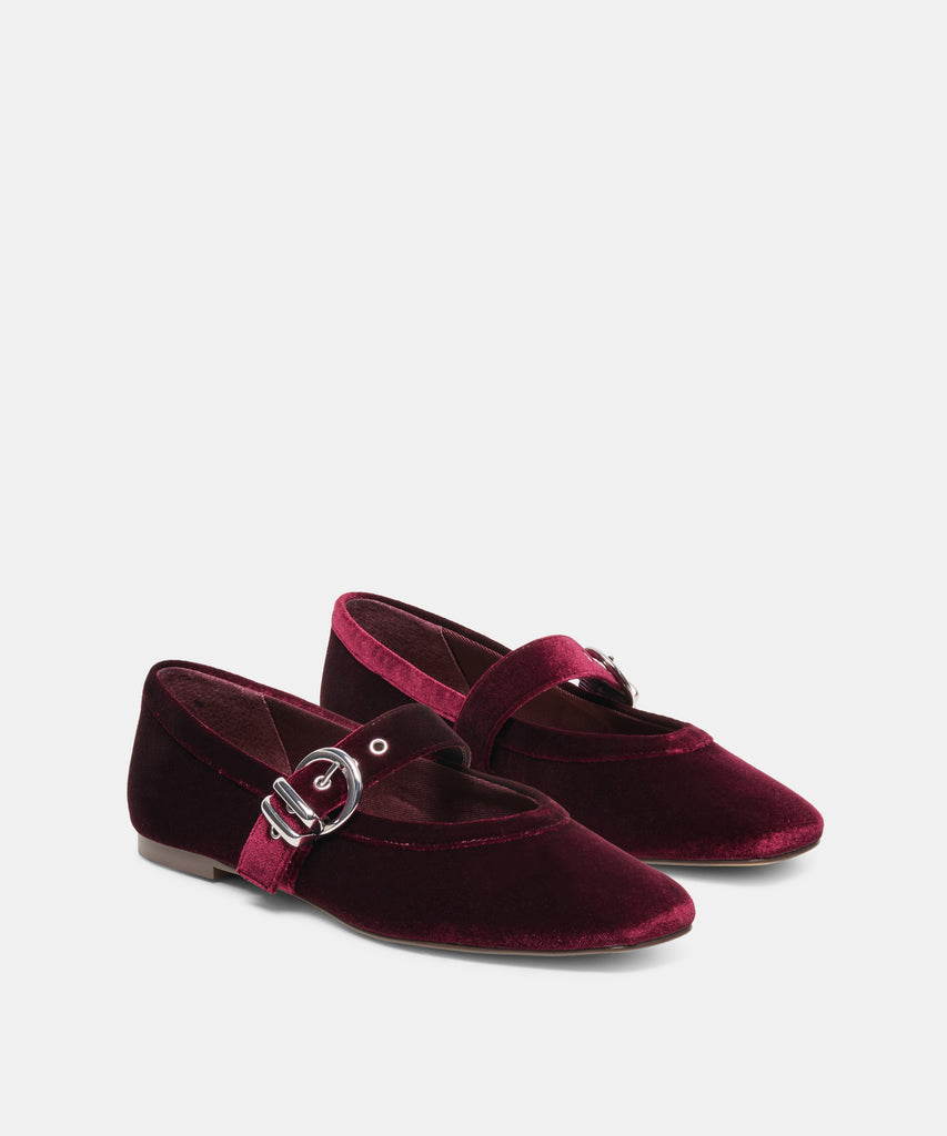 MIKEL VELVET BALLET FLATS BORDEAUX VELVET