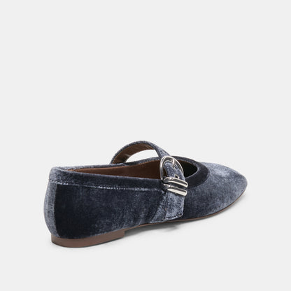 MIKEL VELVET BALLET FLATS NAVY VELVET