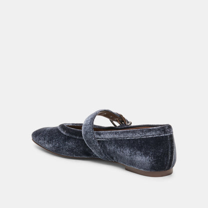 MIKEL VELVET BALLET FLATS NAVY VELVET