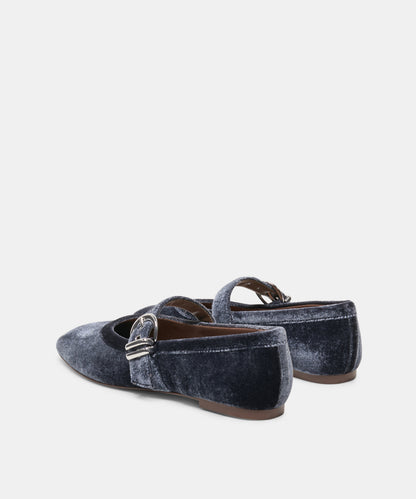 MIKEL VELVET BALLET FLATS NAVY VELVET
