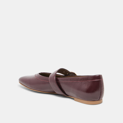 MIKEL BALLET FLATS PLUM LEATHER