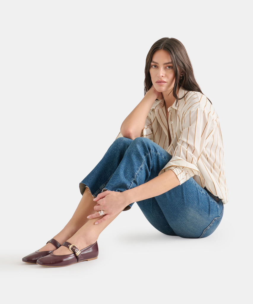 MIKEL BALLET FLATS PLUM LEATHER