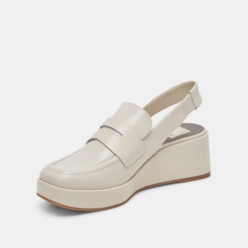 NADA LOAFERS IVORY CRINKLE PATENT - image 4
