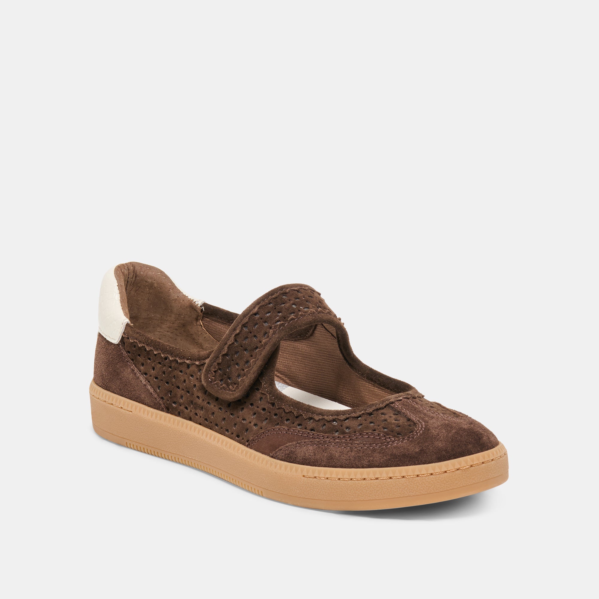 NANET SNEAKERS DK BROWN PERFORATED SUEDE - view 2