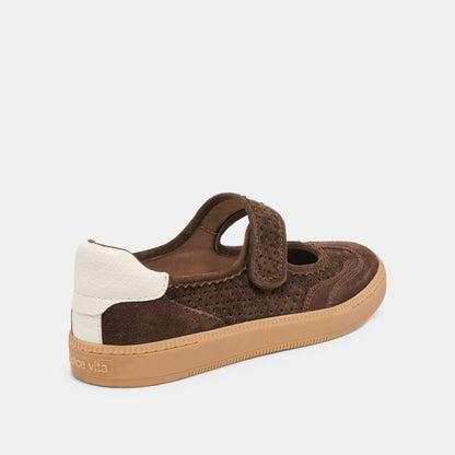 NANET SNEAKERS DK BROWN PERFORATED SUEDE