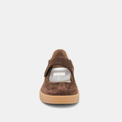 NANET SNEAKERS DK BROWN PERFORATED SUEDE