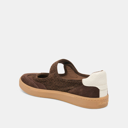 NANET SNEAKERS DK BROWN PERFORATED SUEDE