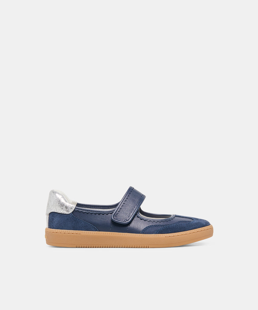 NANET Dk Navy Suede Mary-Jane Ballet Sneakers | Dolce Vita