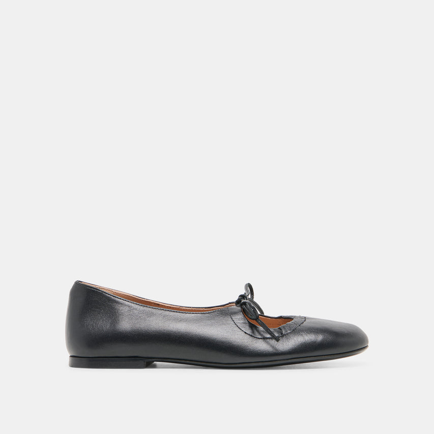 Pazey Black Leather Ballet Flats | Dolce Vita