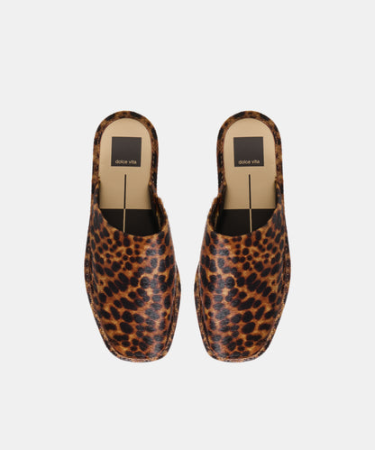 PHIRA FLATS DK LEOPARD CALF HAIR