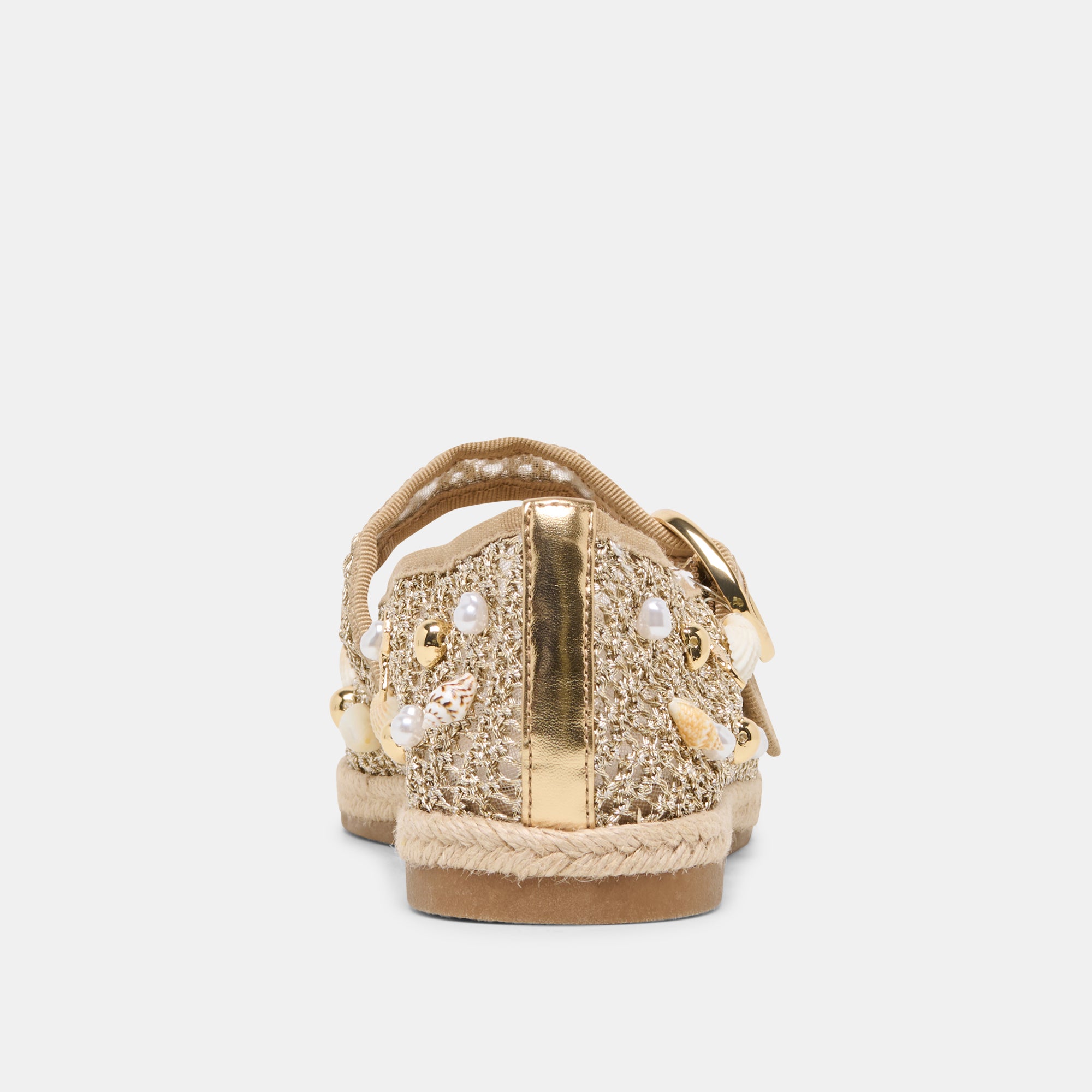 RALPH BALLET FLATS GOLD BEADED RAFFIA - view 7