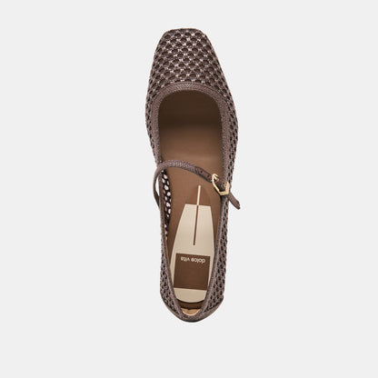REYES BALLET FLATS CHOCOLATE WOVEN RAFFIA