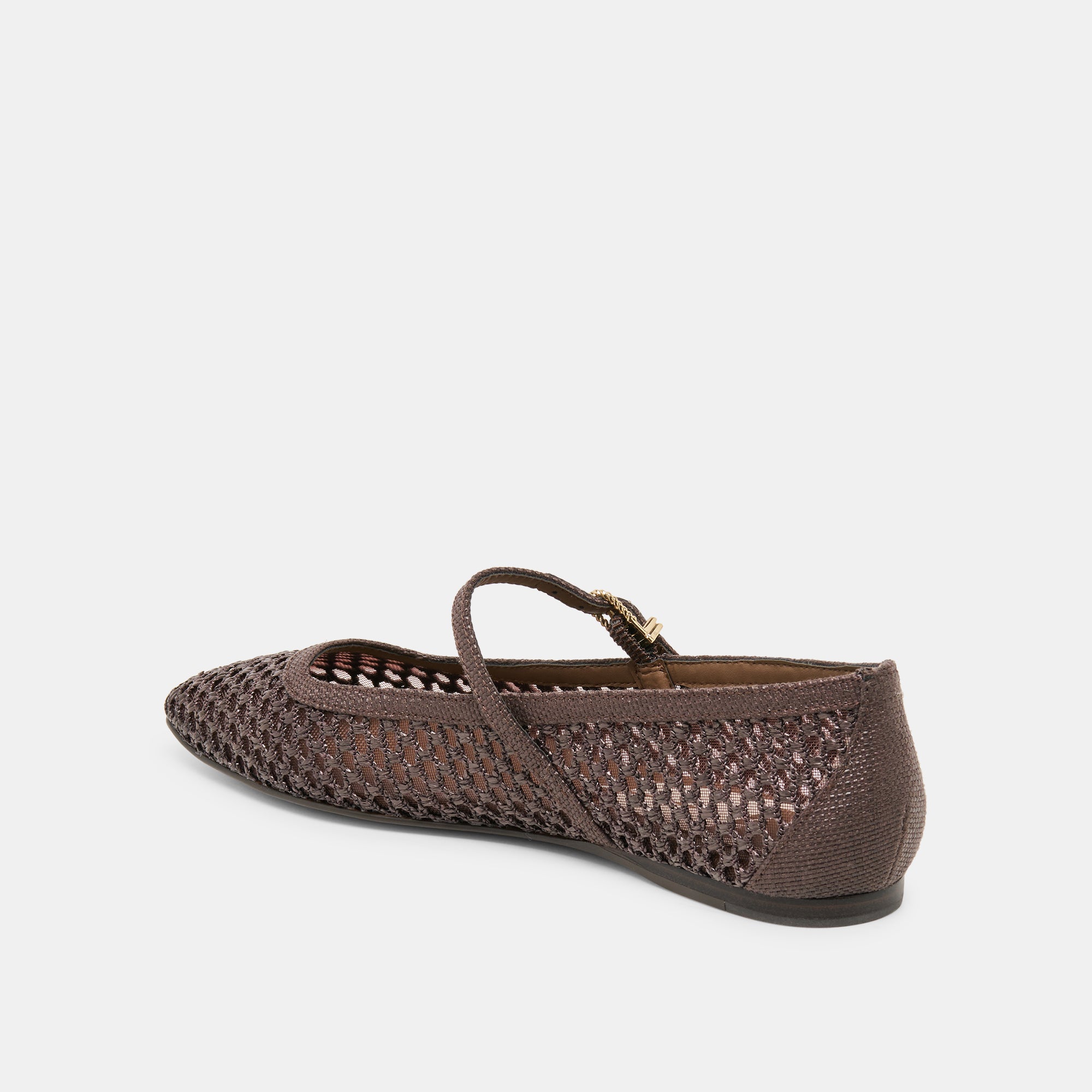 REYES BALLET FLATS CHOCOLATE WOVEN RAFFIA