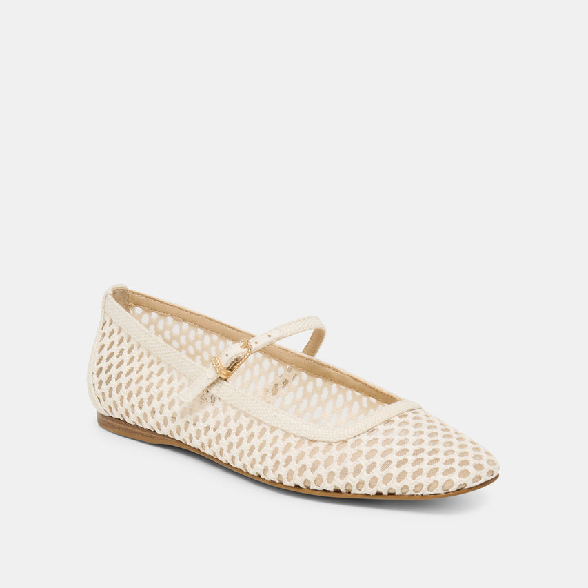 REYES BALLET FLATS WHITE WOVEN RAFFIA