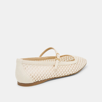 REYES BALLET FLATS WHITE WOVEN RAFFIA