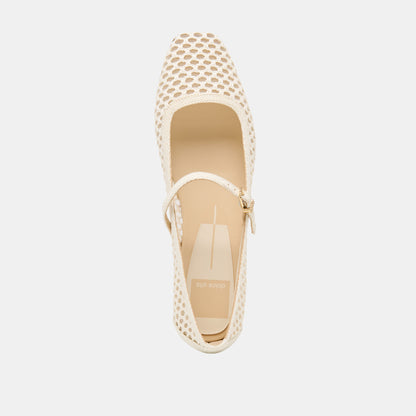 REYES BALLET FLATS WHITE WOVEN RAFFIA
