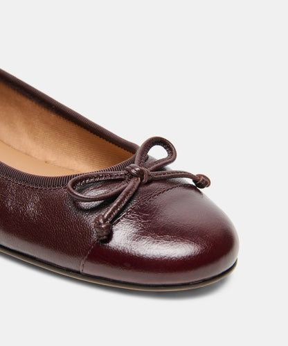 RITLA CAPTOE BALLET FLATS BLACK CHERRY LEATHER