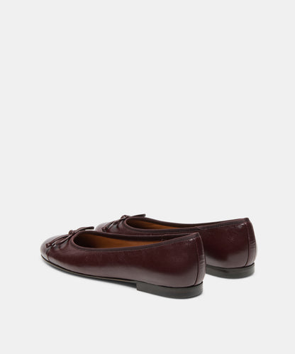 RITLA CAPTOE BALLET FLATS BLACK CHERRY LEATHER