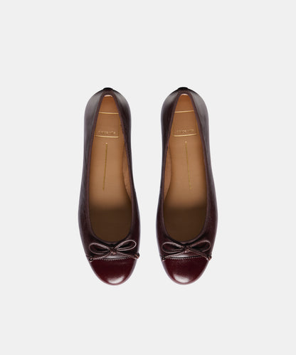 RITLA CAPTOE BALLET FLATS BLACK CHERRY LEATHER