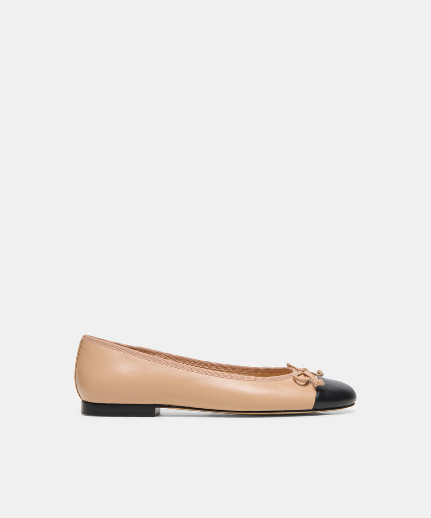 RITLA CAPTOE Lt Tan Leather Ballet Flats | Dolce Vita