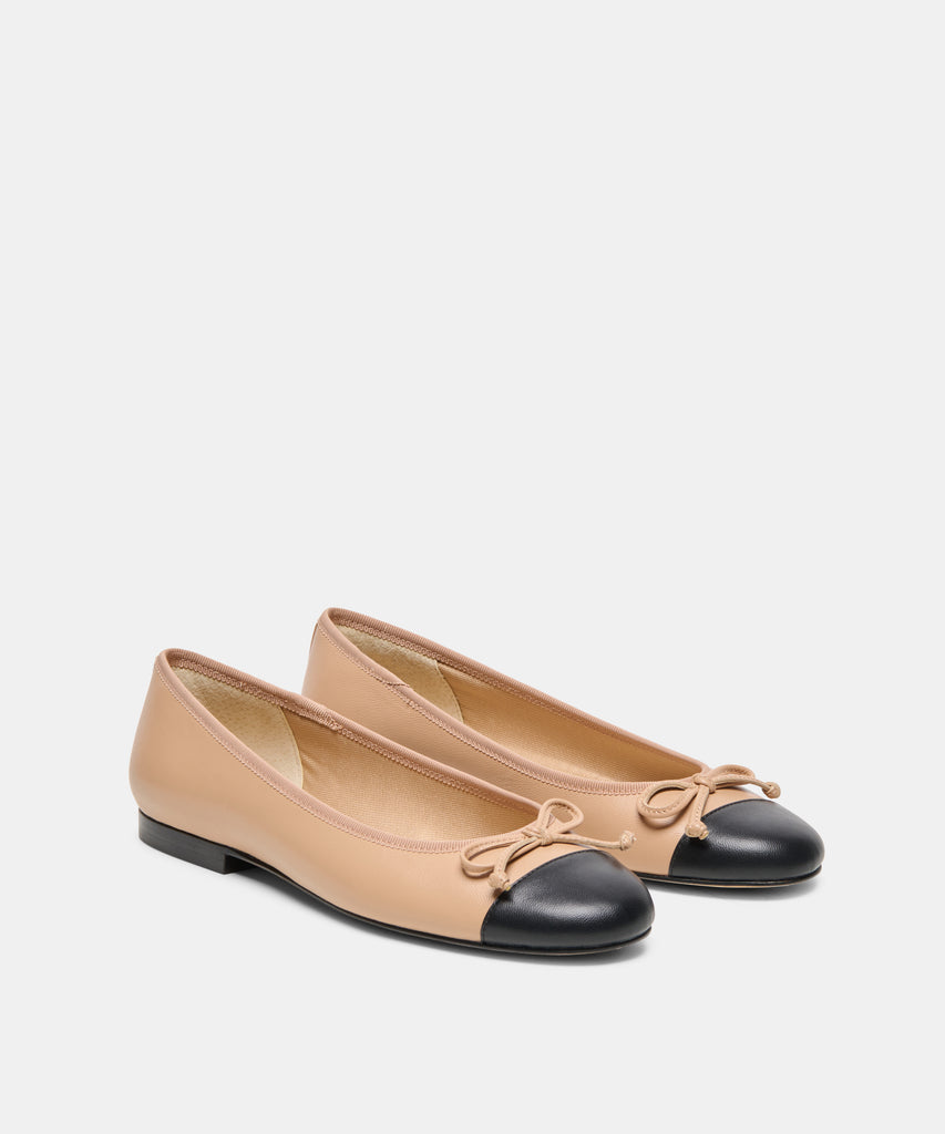 RITLA CAPTOE BALLET FLATS LT TAN LEATHER