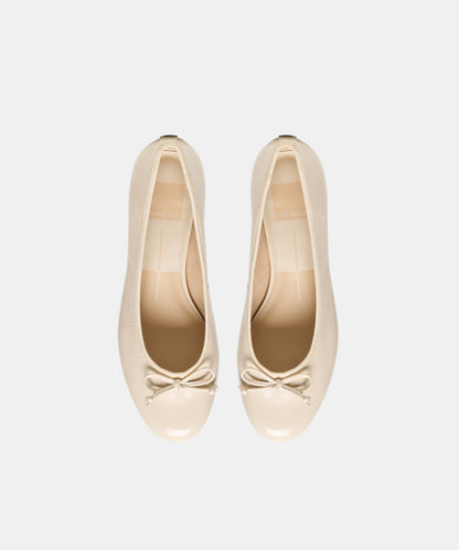 RITLA MID HEELS ALABASTER LEATHER