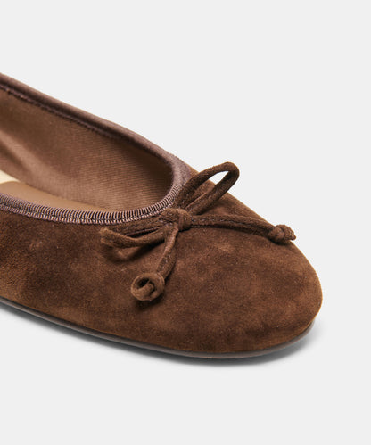 RITLA BALLET FLATS DK BROWN SUEDE