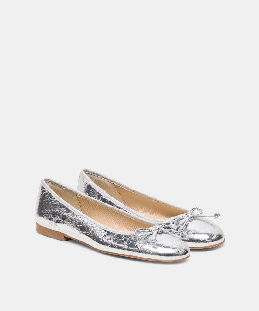 RITLA BALLET FLATS SILVER CRINKLE PATENT